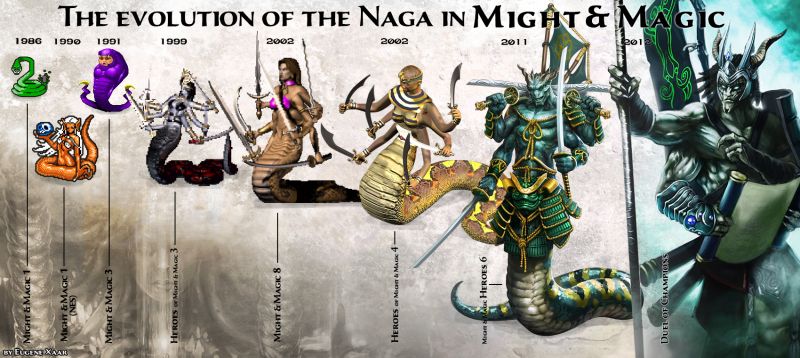Эволюция Нага во вселенной Might & Magic