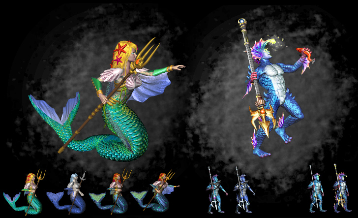 Heroes of Might and Magic 3 – Mermaid & Triton